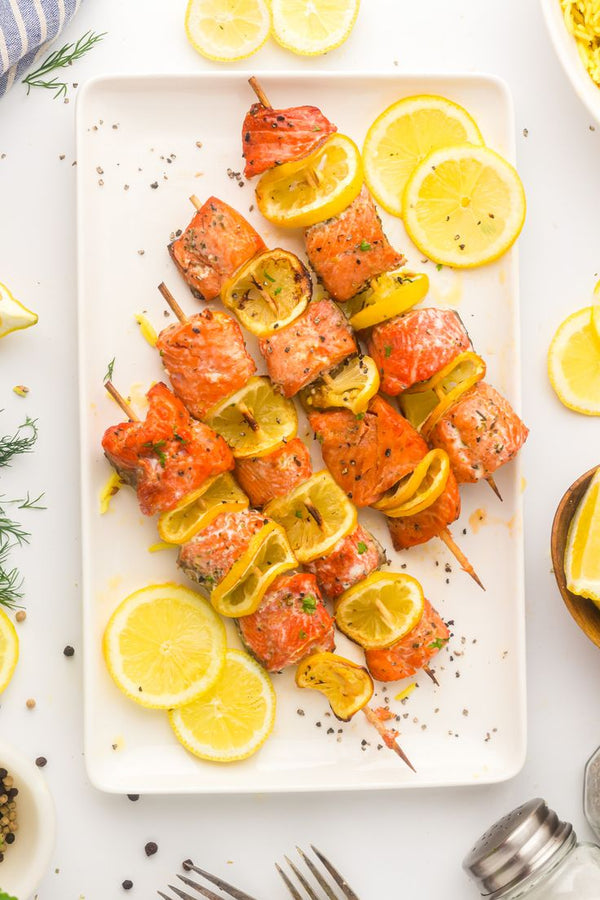 Lemongrass Chili Organic Salmon Skewers